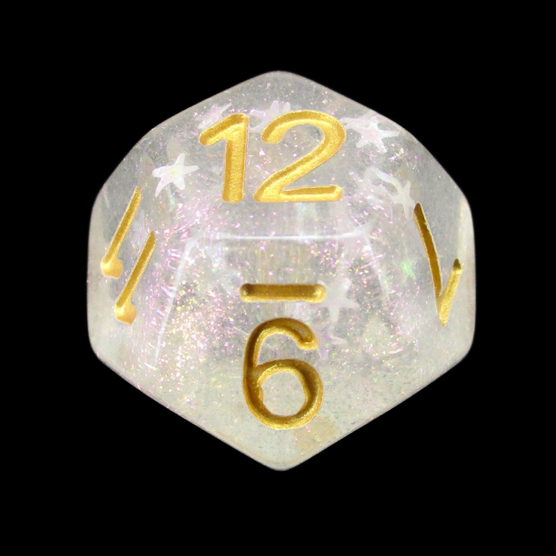 TDSO Confetti White Wizard D12 Dice