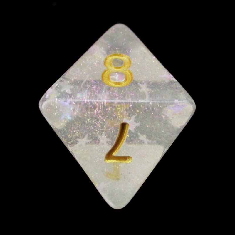 TDSO Confetti White Wizard D8 Dice