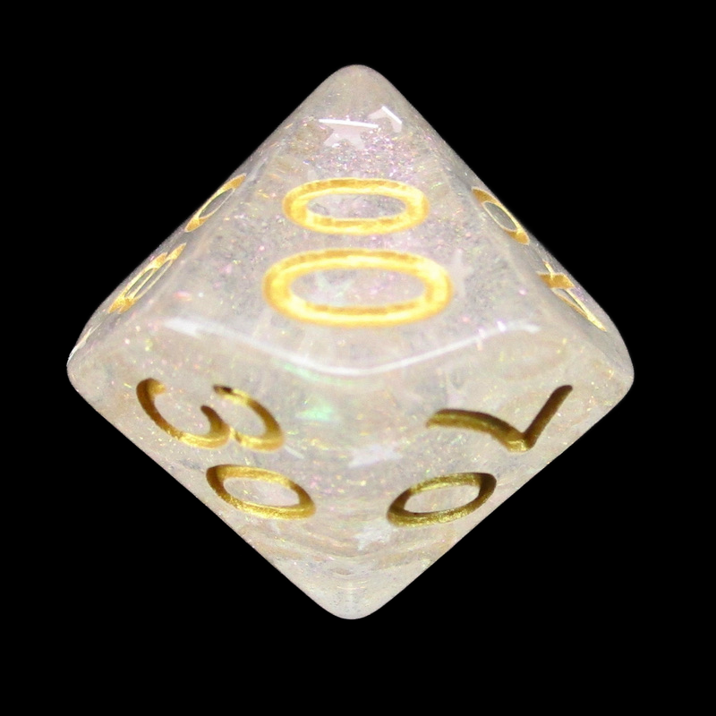 TDSO Confetti White Wizard Percentile Dice