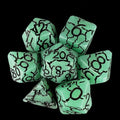 TDSO Crackle Jade & Black 7 Dice Polyset