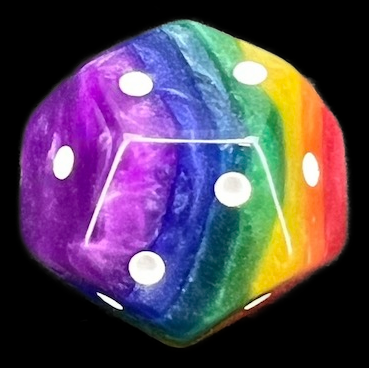 DodecaDice Six-Fold D2 Layer Rainbow 12 Sided Spot D2 Dice