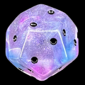DodecaDice Six-Fold D2 Luminous Ceremonial Chrome 12 Sided Spot D2 Dice