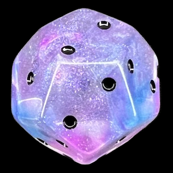 DodecaDice Six-Fold D2 Luminous Ceremonial Chrome 12 Sided Spot D2 Dice