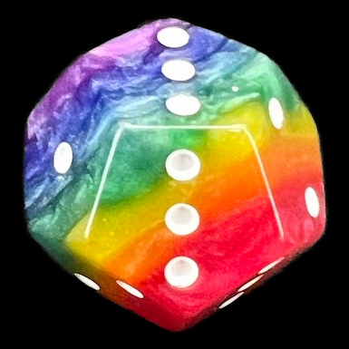 DodecaDice Quadruple D3 Layer Rainbow 12 Sided Spot D3 Dice