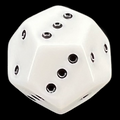 DodeaDice Quadruple D3 Opaque White & Black 12 Sided Spot D3 Dice