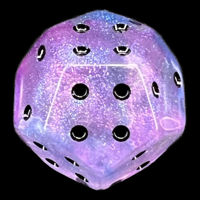 DodecaDice Triple D4 Luminous Ceremonial Chrome 12 Sided Spot D4 Dice