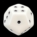 DodecaDice Triple D4 Opaque White & Black 12 Sided Spot D4 Dice