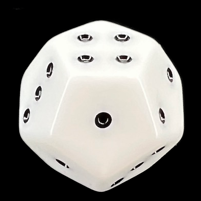 DodecaDice Triple D4 Opaque White & Black 12 Sided Spot D4 Dice