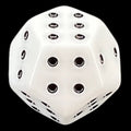 DodecaDice Double D6 Opaque White & Black 12 Sided Spot D6 Dice