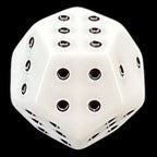 DodecaDice Double D6 Opaque White & Black 12 Sided 6 x D6 Dice Set