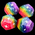 DodecaDice Double Fate/Fudge Layer Rainbow 12 Sided Dice Set (4)