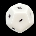 DodecaDice Double Fate/Fudge Opaque White & Black 12 Sided Dice
