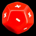 DodecaDice Double Fate/Fudge Red & White 12 Sided Dice Set (4)