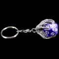 TDSO Dragon Claw Dice Keyring - Silver with Pearl Purple D20 Dice