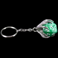 TDSO Dragon Claw Dice Keyring - Silver with Pearl Green D20 Dice