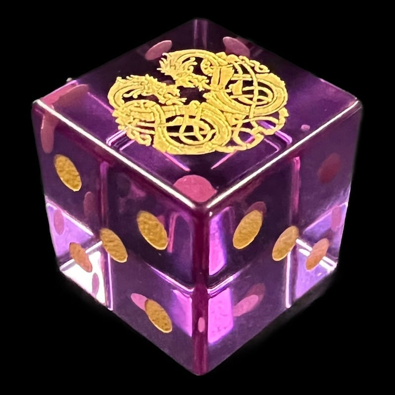 TDSO Dragonmeet Zircon Glass Amethyst & Gold 6 x D6 Set In Padded Case