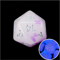 TDSO Duel Amethyst & White Glow in the Dark D20 Dice