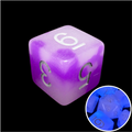 TDSO Duel Amethyst & White Glow in the Dark D6 Dice