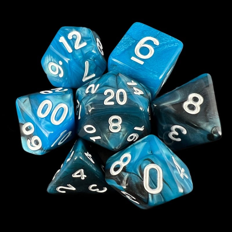 TDSO Duel Black & Blue 7 Dice Polyset