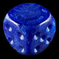 TDSO Duel Black & Blue Blank Faced Uninked D6 Spot Dice