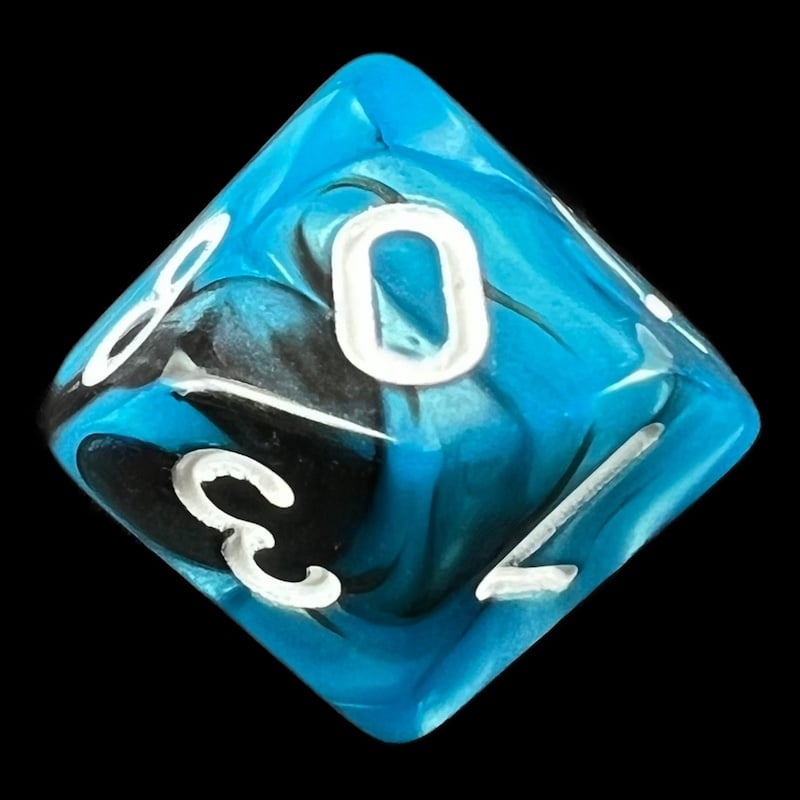 TDSO Duel Black & Blue D10 Dice