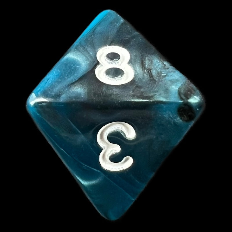 TDSO Duel Black & Blue D8 Dice