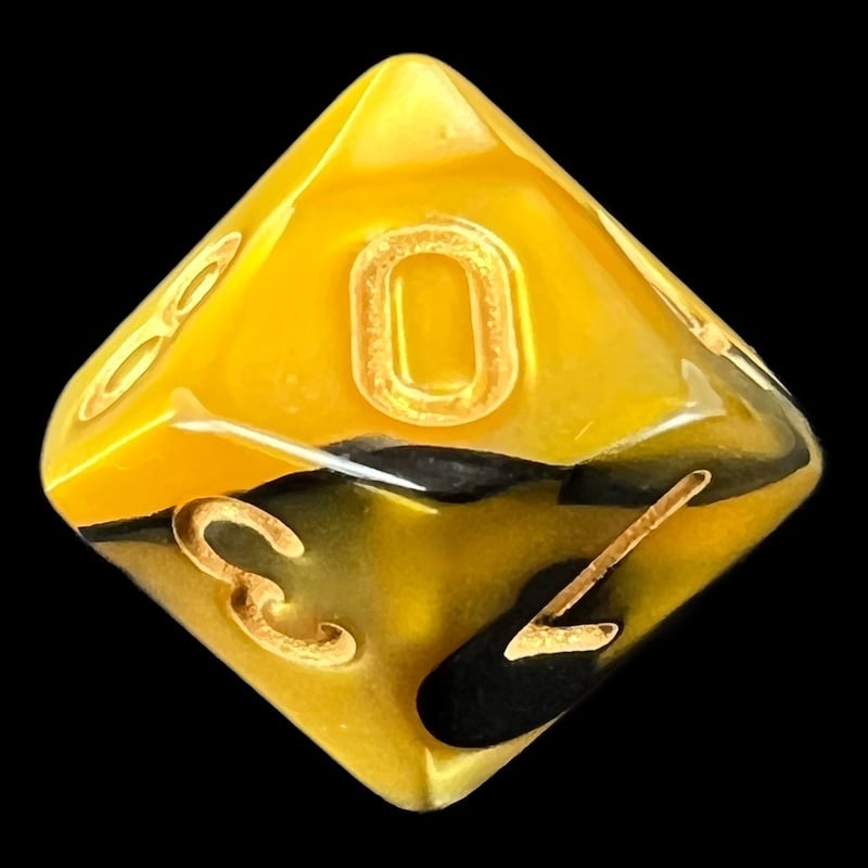 TDSO Duel Black & Gold D10 Dice