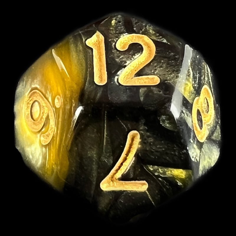TDSO Duel Black & Gold D12 Dice