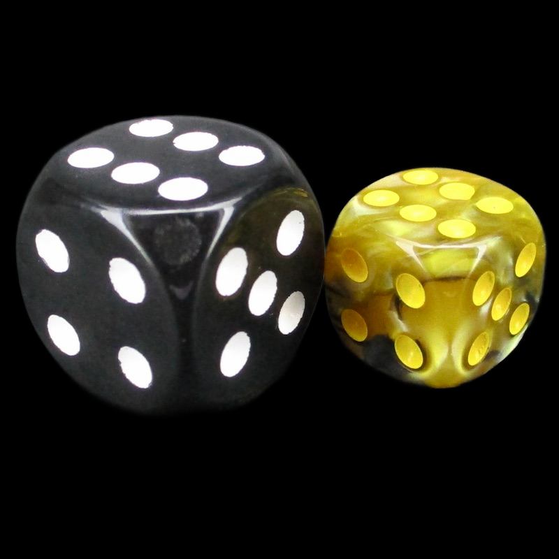 TDSO Duel Black & Gold With Yellow 36 x D6 Dice Set