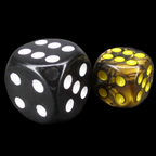 TDSO Duel Black & Golden With Yellow 36 x D6 Dice Set