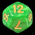 TDSO Duel Black & Green D12 Dice