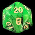 TDSO Duel Black & Green D20 Dice