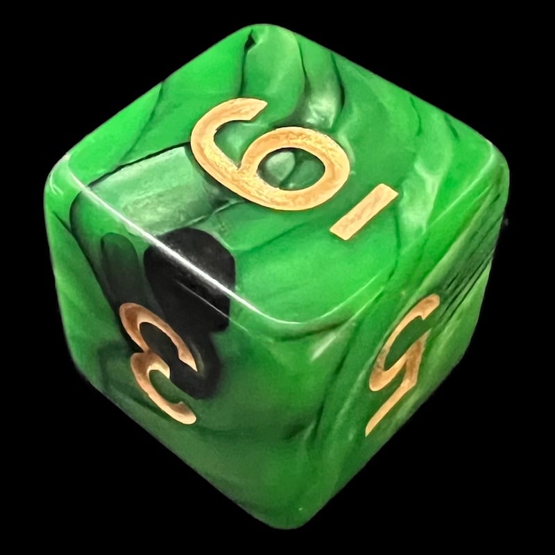 TDSO Duel Black & Green D6 Dice