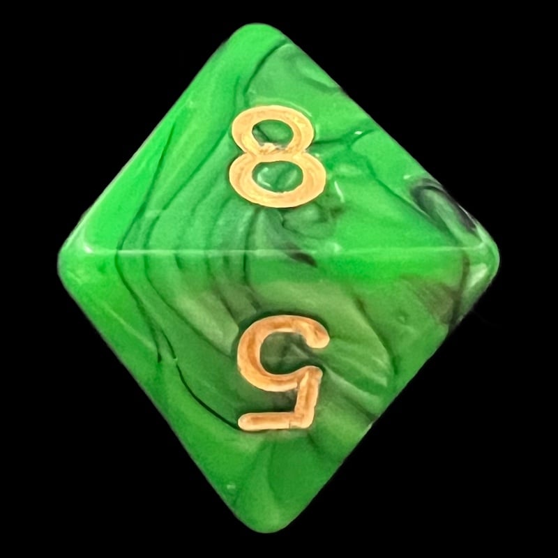 TDSO Duel Black & Green D8 Dice
