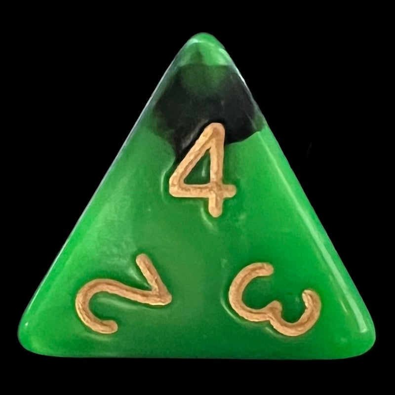 TDSO Duel Black & Green D4 Dice