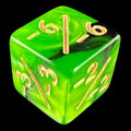 TDSO Duel Black & Green Negative Counter D6 Dice