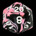TDSO Duel Black & Pink D20 Dice