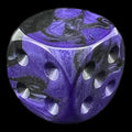TDSO Duel Black & Purple Blank Faced Uninked D6 Spot Dice