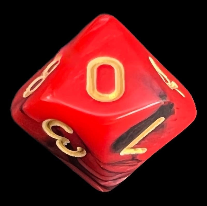 TDSO Duel Black & Red With Gold D10 Dice