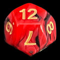 TDSO Duel Black & Red With Gold D12 Dice