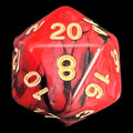 TDSO Duel Black & Red With Gold D20 Dice