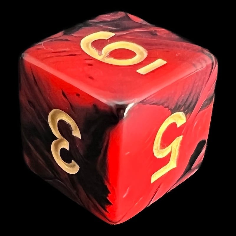 TDSO Duel Black & Red With Gold D6 Dice