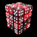 TDSO Duel Black & Red With White 36 x D6 Dice Set