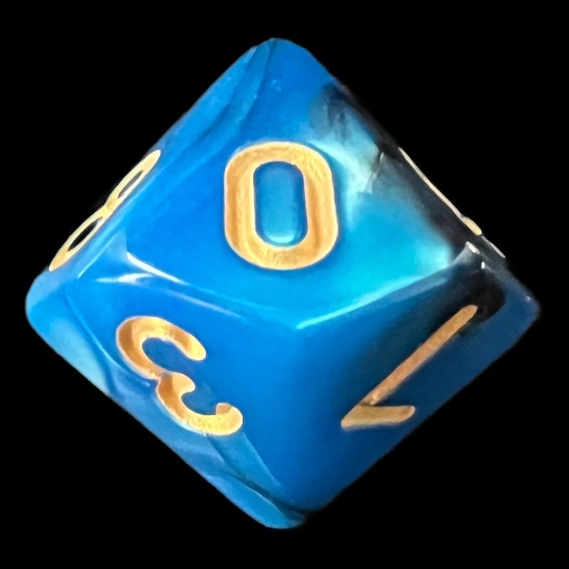 TDSO Duel Black & Teal D10 Dice