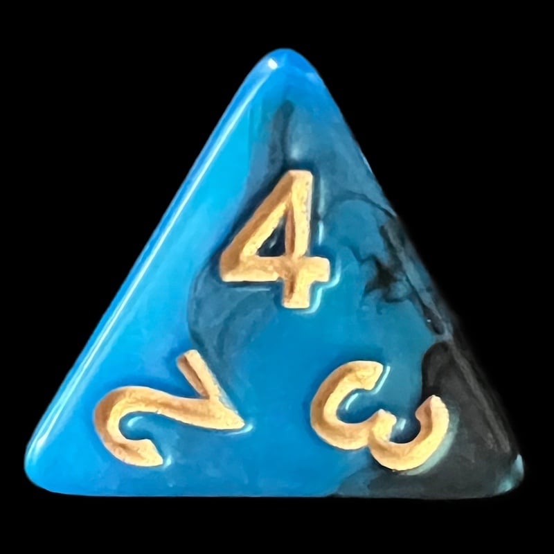 TDSO Duel Black & Teal D4 Dice