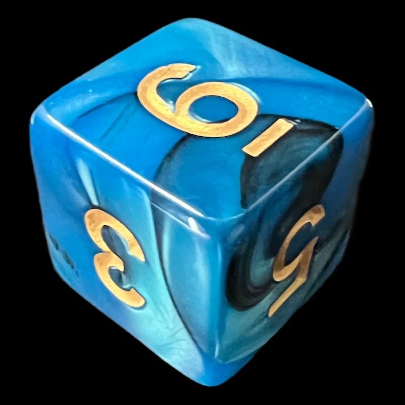 TDSO Duel Black & Teal D6 Dice