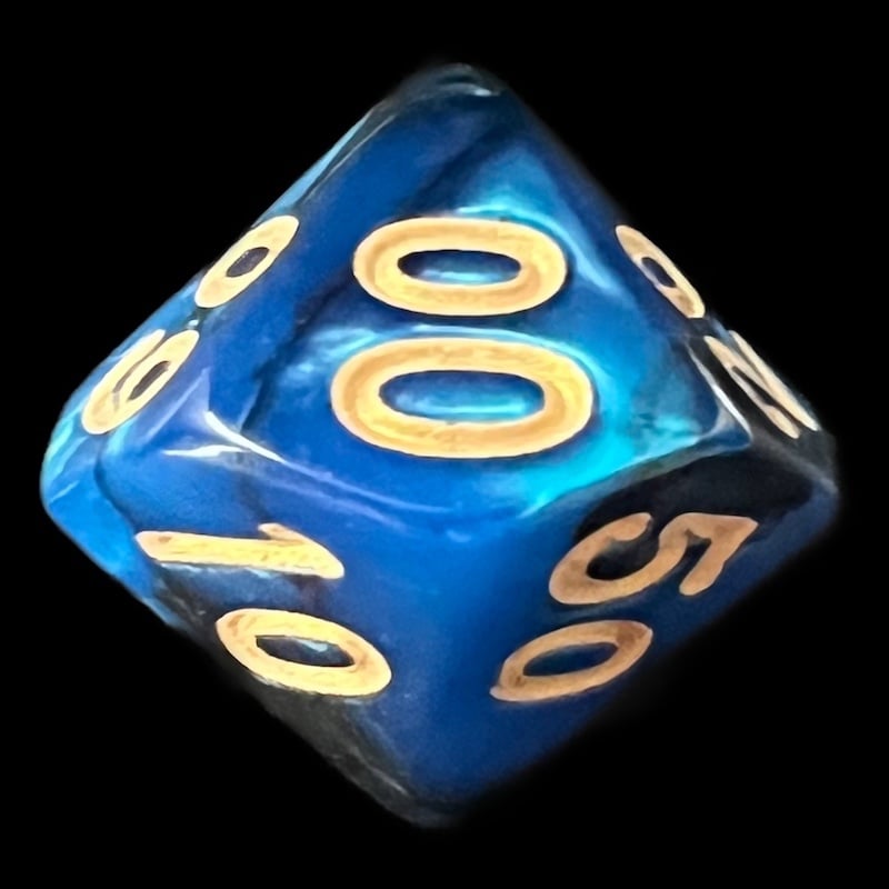 TDSO Duel Black & Teal Percentile Dice