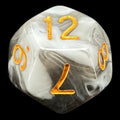 TDSO Duel Black & White D12 Dice