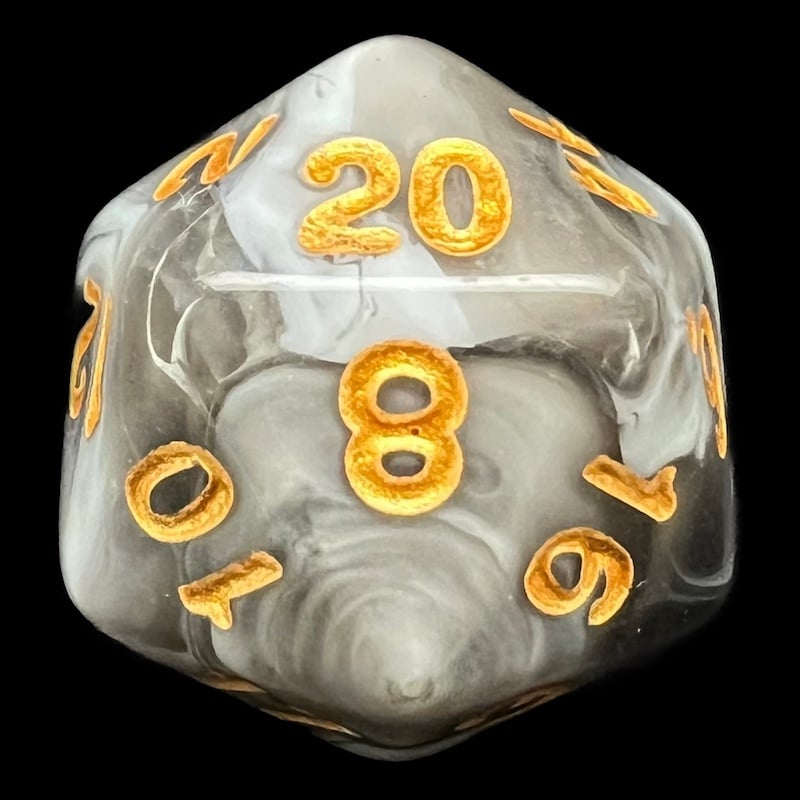 TDSO Duel Black & White D20 Dice