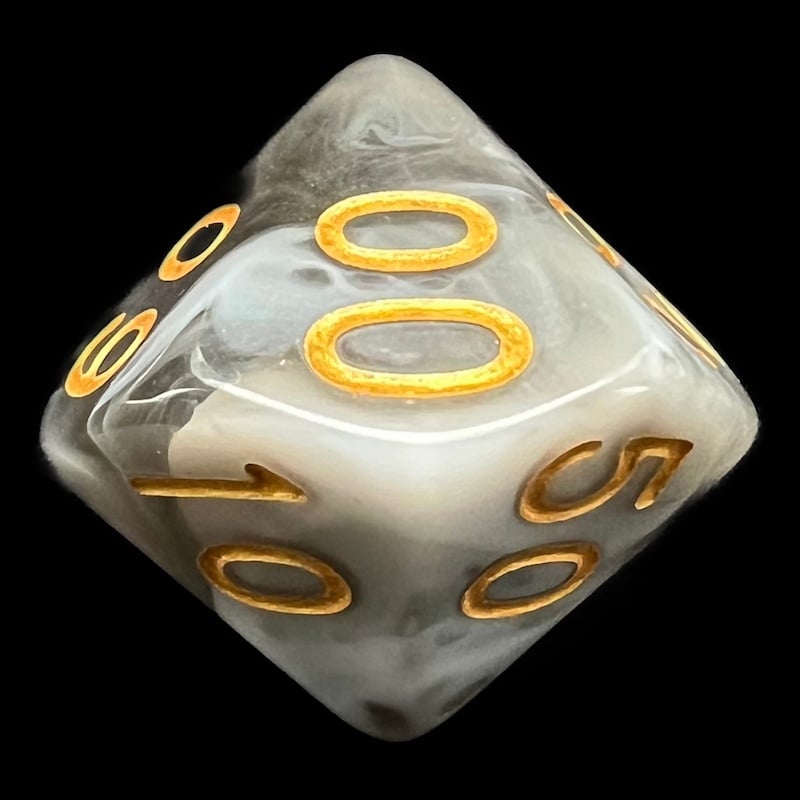 TDSO Duel Black & White Percentile Dice